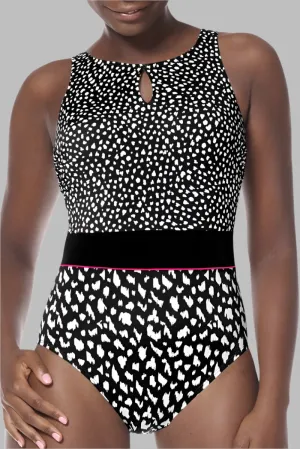 Amoena Manila High Cut One-Piece Pocketed Mastectomy Swimsuit - Black - 71655
