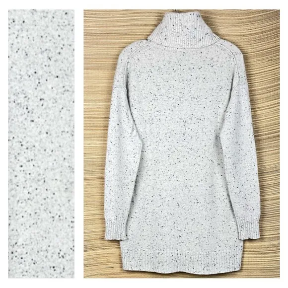 Athleta Bayshore Wool Cashmere Blend Turtleneck Tunic Lightest Grey Done…