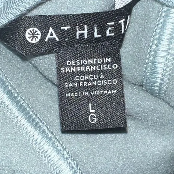 Athleta Moto Jacket Sweatshirt Minimalist Gray Full Zip Large NWOT