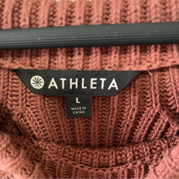 ATHLETA Rockland Sweater in Havana Brown RibbedKnit Size L