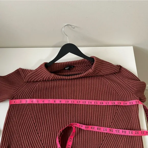 ATHLETA Rockland Sweater in Havana Brown RibbedKnit Size L