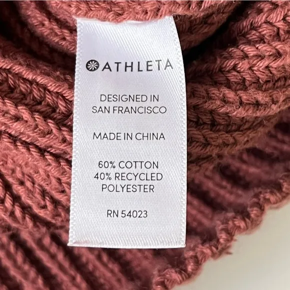 ATHLETA Rockland Sweater in Havana Brown RibbedKnit Size L