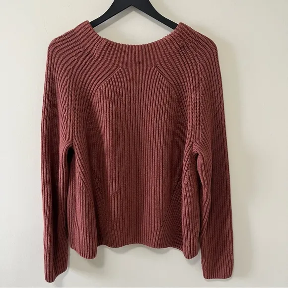 ATHLETA Rockland Sweater in Havana Brown RibbedKnit Size L