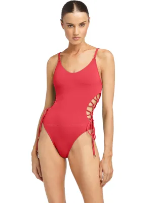 Aubrey Lace Up One Piece ::RET