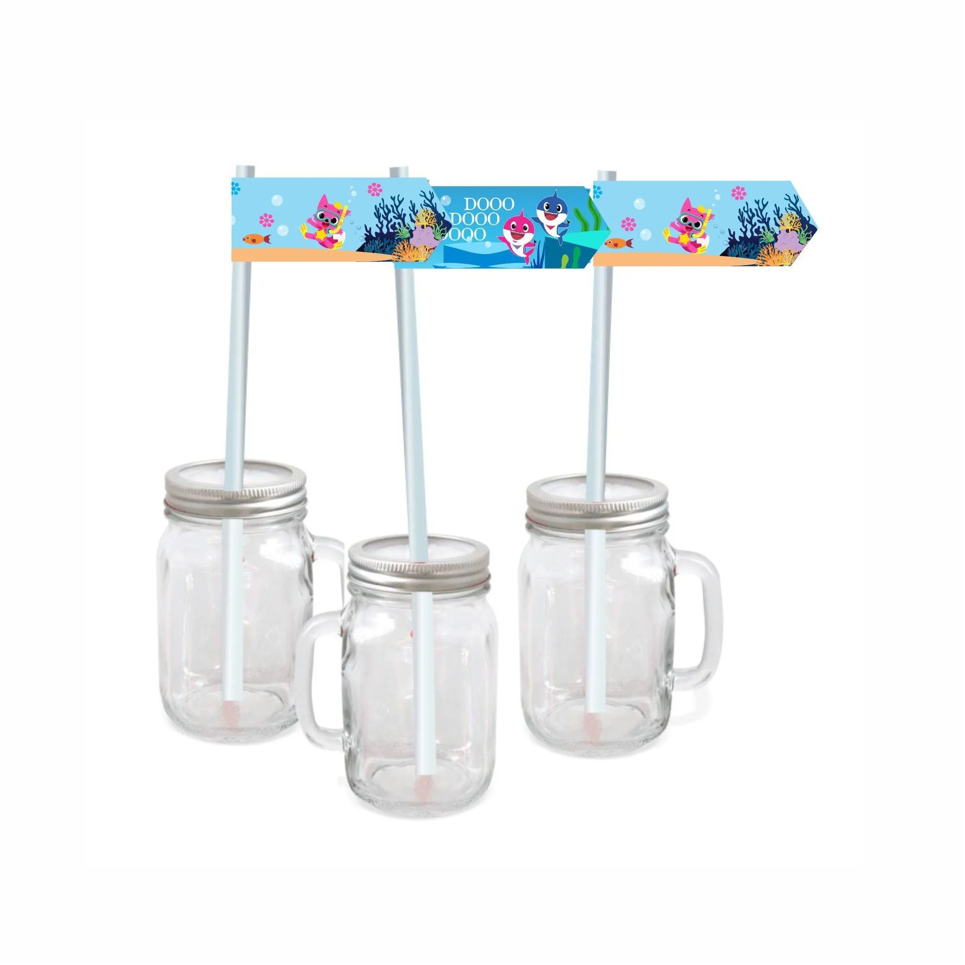 Baby Shark Theme Drink Straws