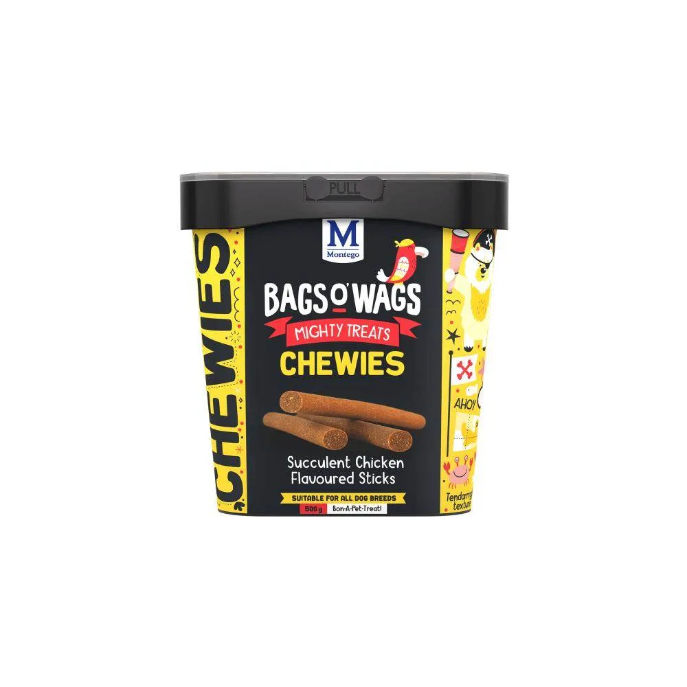 Bags O' Wags Chewies Chicken Sticks Dog Treats 500g