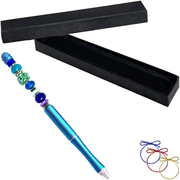 Ballpoint Metal Pen Black large 1.7 mm hole beads beadable diy craft
