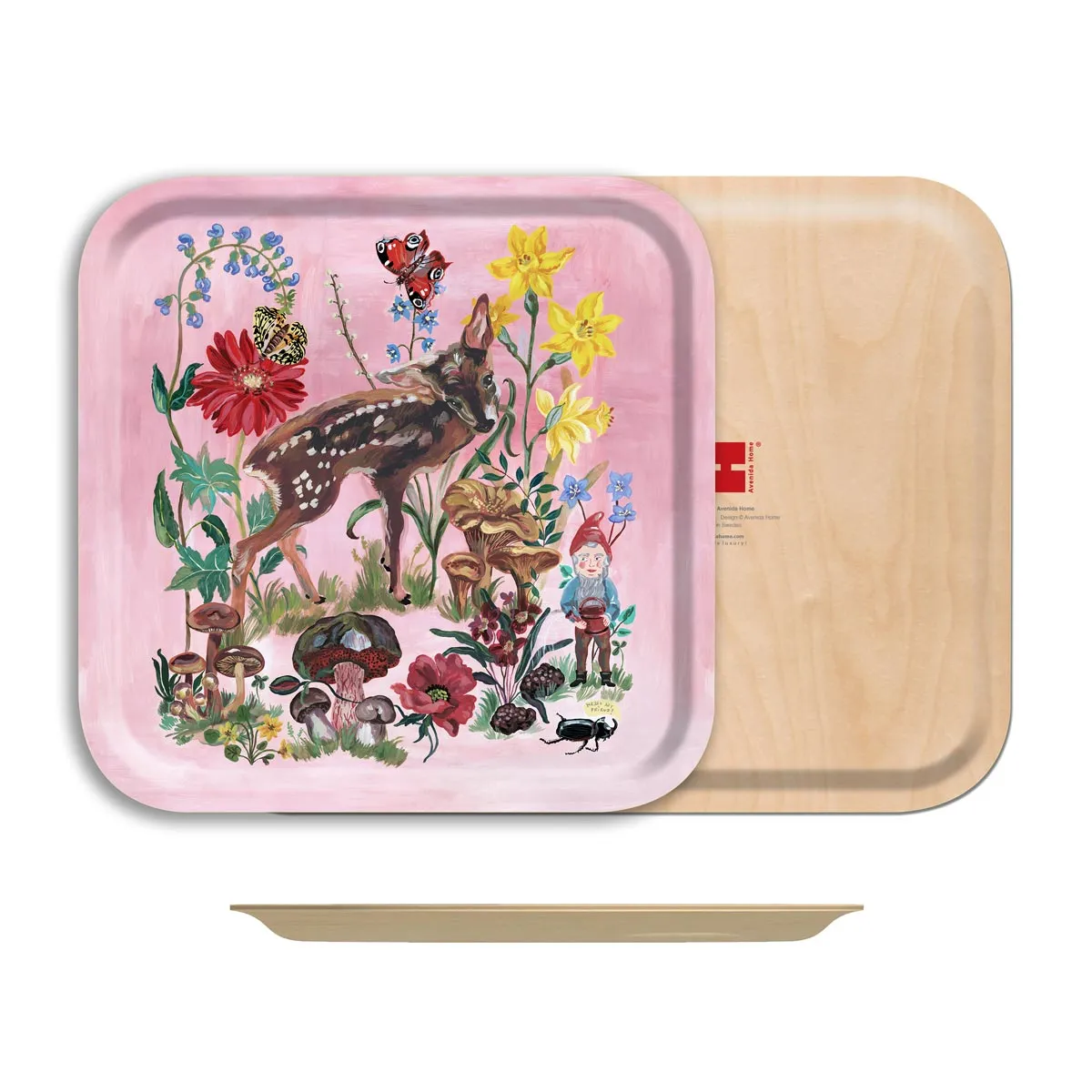 Bambi Square Birchwood Tray