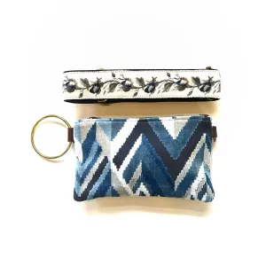 Bangle Clutch with vintage upholstery Trim Strap
