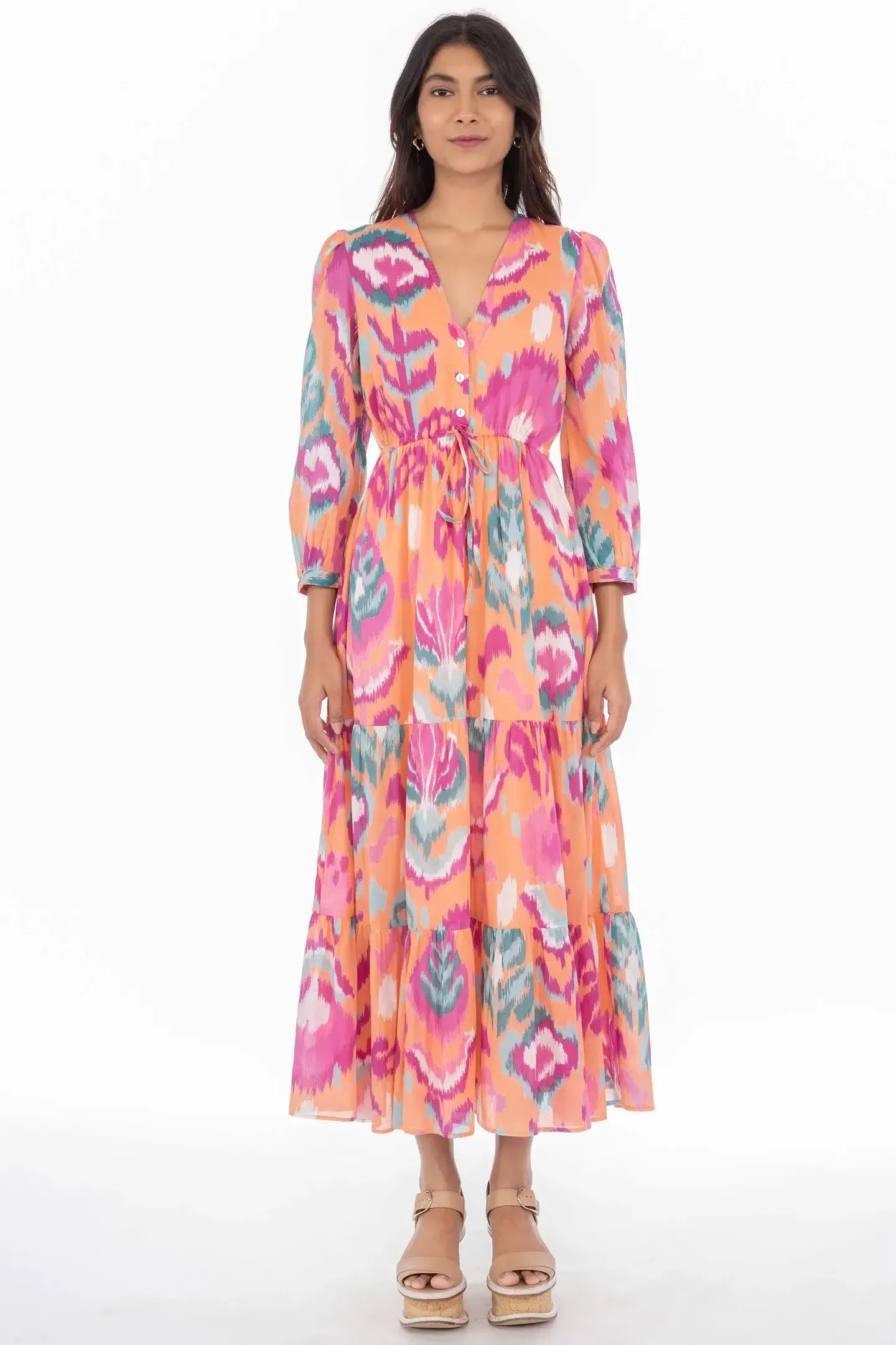 Banjanan - Castor dress in Ikat Floral Spice