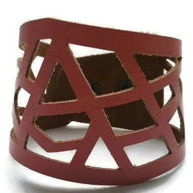 Barcelona Bracelet. Reclaimed Leather Cuff. Cuff Bracelet. Pink