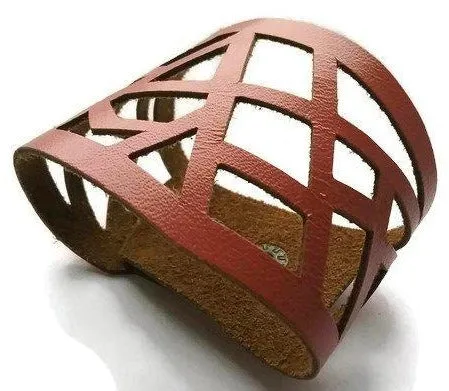 Barcelona Bracelet. Reclaimed Leather Cuff. Cuff Bracelet. Pink
