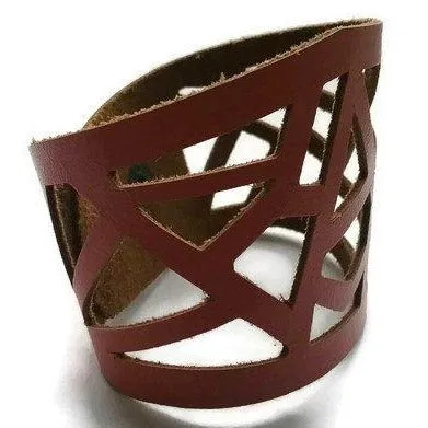Barcelona Bracelet. Reclaimed Leather Cuff. Cuff Bracelet. Pink