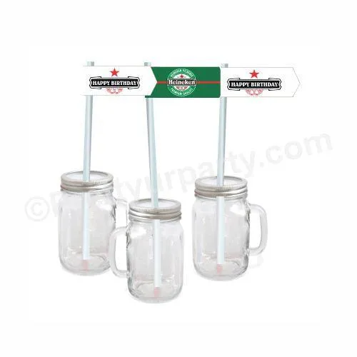 Beer Party Theme Drink Straws