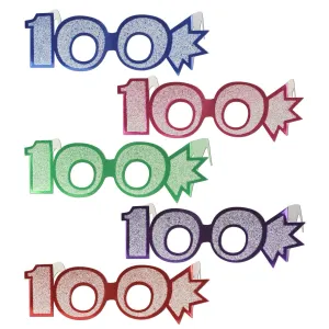 Beistle 100th Glittered Eyeglasses (1/pkg) - Party Supply Decoration for Birthday