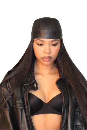 BLACK LEATHER SCARF