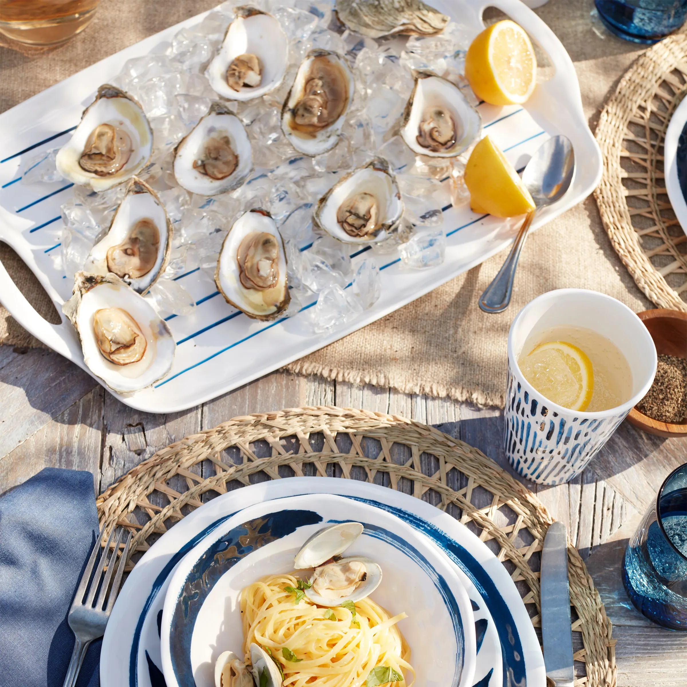Blue Bay Melamine Handled Platter