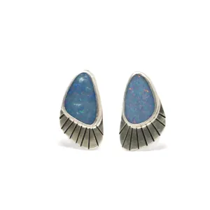 Blue Opal Wing Studs