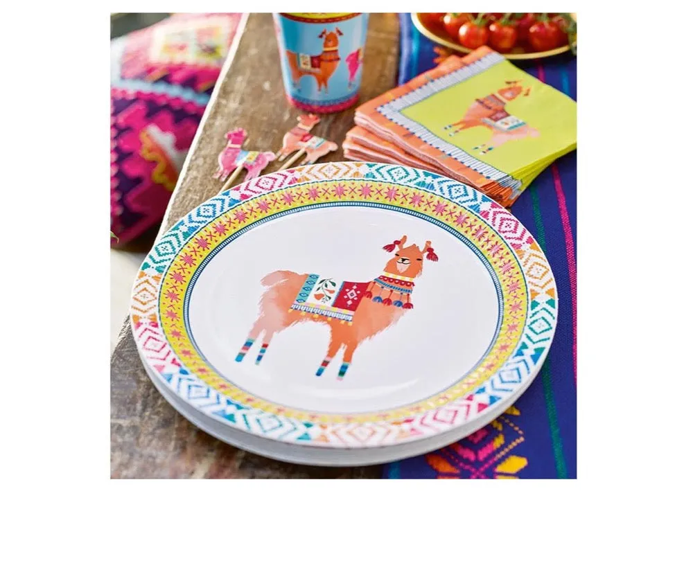 Boho Fiesta Llama Plates