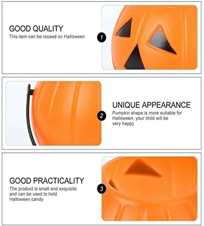 Brown Leaf Halloween Plastic Big Pumpkin with Led Candle Light Buckets Portable Pumpkin Trick Or Treat Candy Baskets for Spooky Horror Scary Night Bhoot Party (4)