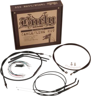 Burly Brand B30-1047 Extended Cable/Brake Line Kit for 16in. Ape Handlebars - Black Vinyl