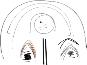 Burly Brand B30-1059 Extended Cable/Brake Line Kit for 18in. Gorilla Handlebars - Stainless Steel
