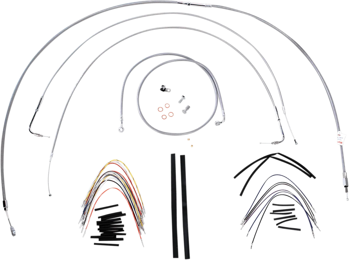 Burly Brand B30-1059 Extended Cable/Brake Line Kit for 18in. Gorilla Handlebars - Stainless Steel