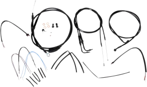 Burly Brand B30-1074 Extended Cable/Brake Line Kit for 18in. Gorilla Handlebars - Black Vinyl