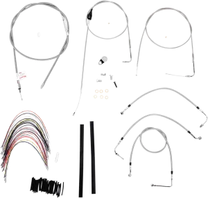 Burly Brand B30-1083 Extended Cable/Brake Line Kit for 16in. Gorilla Handlebars - Stainless Steel