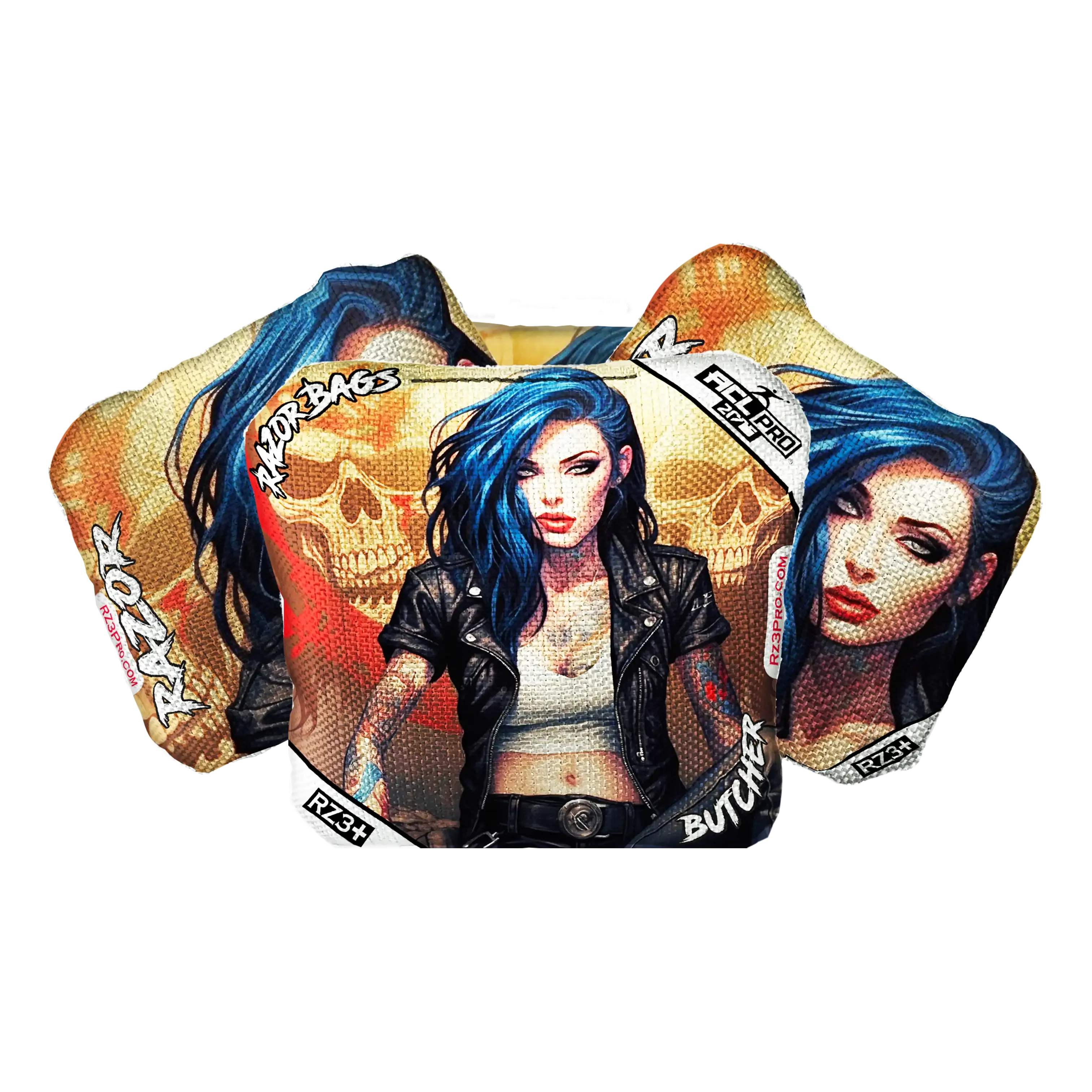 Butcher | Woman Skulls | ACL PRO Razor Cornhole Bags