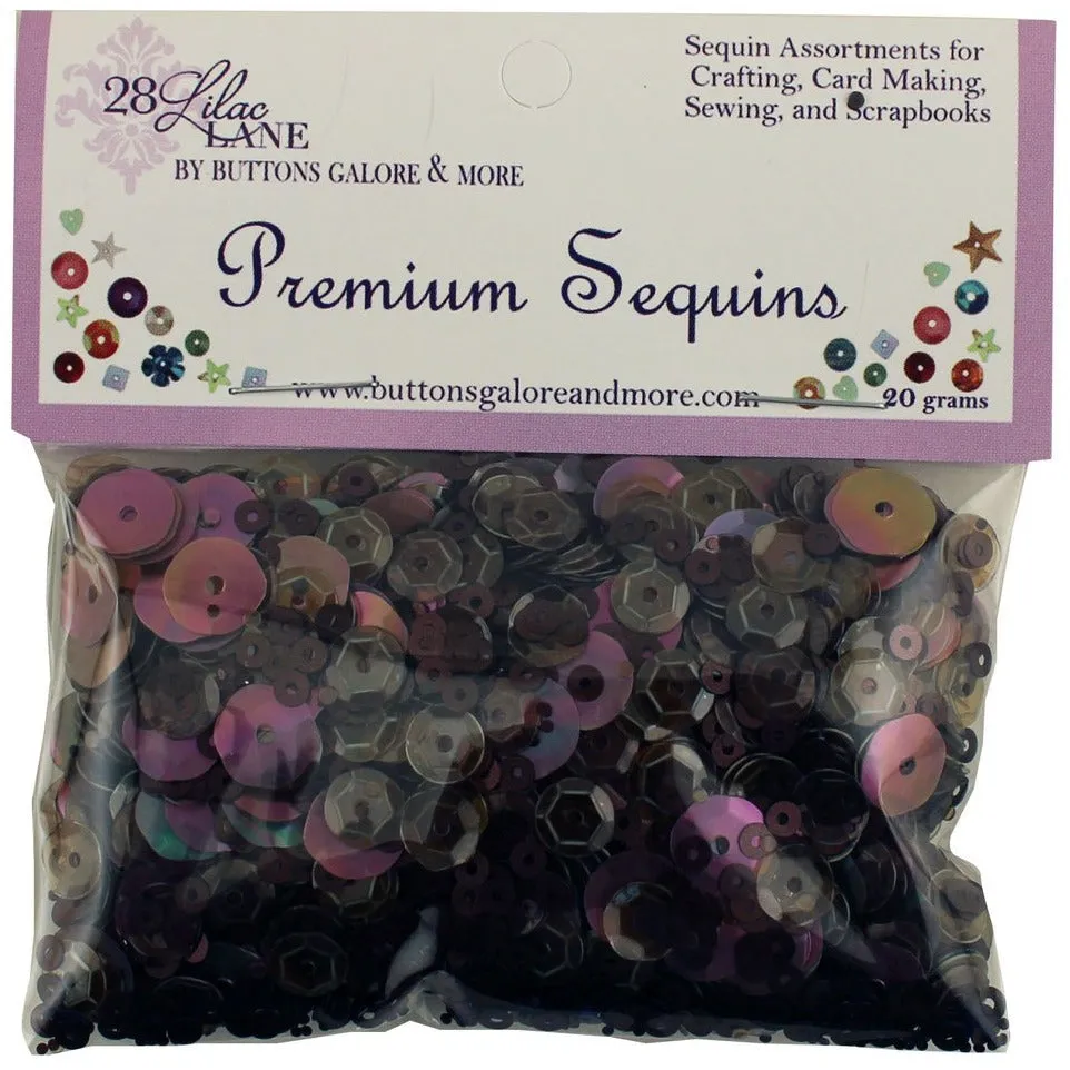 Buttons Galore & More - Shaker Embellishments - Sequin in Cello Bags - Sequins - Coffee / PS750