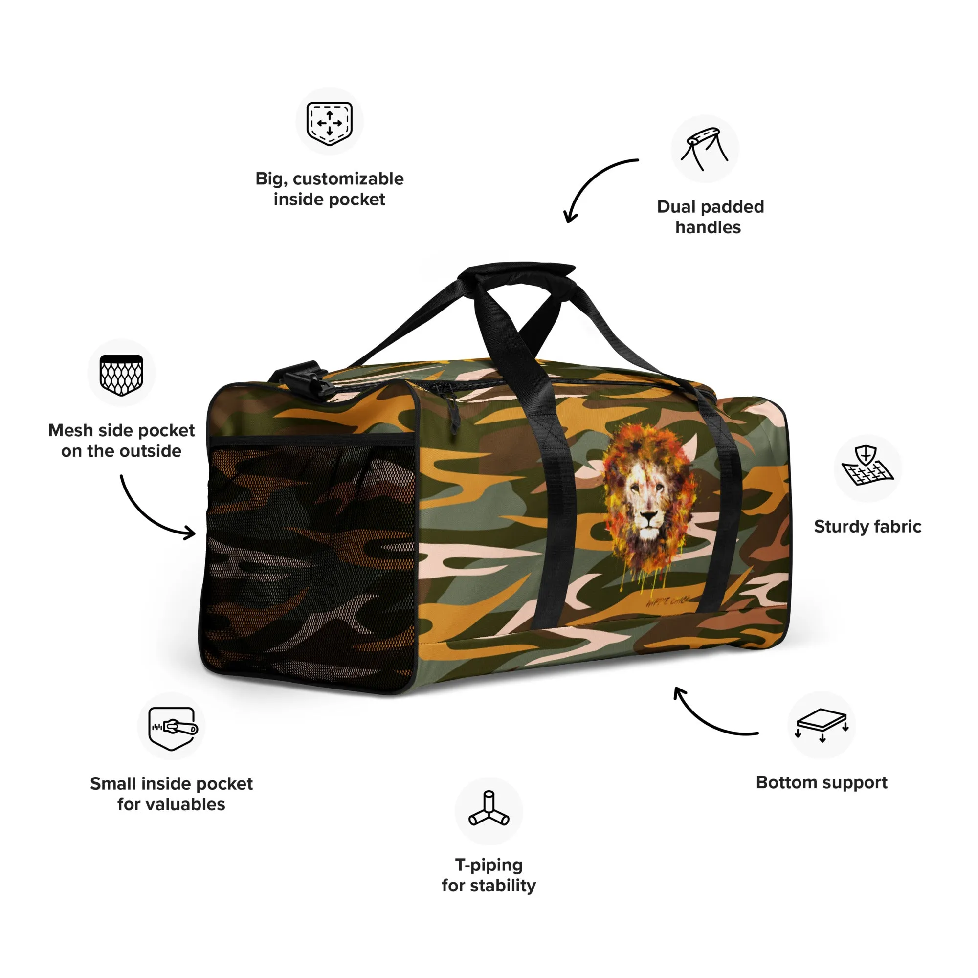 Camo Rays Duffle Bag - OG Hippie Chick
