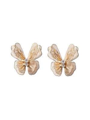 Carolina Herrera Lasercut Butterfly Stud Earrings in Gold