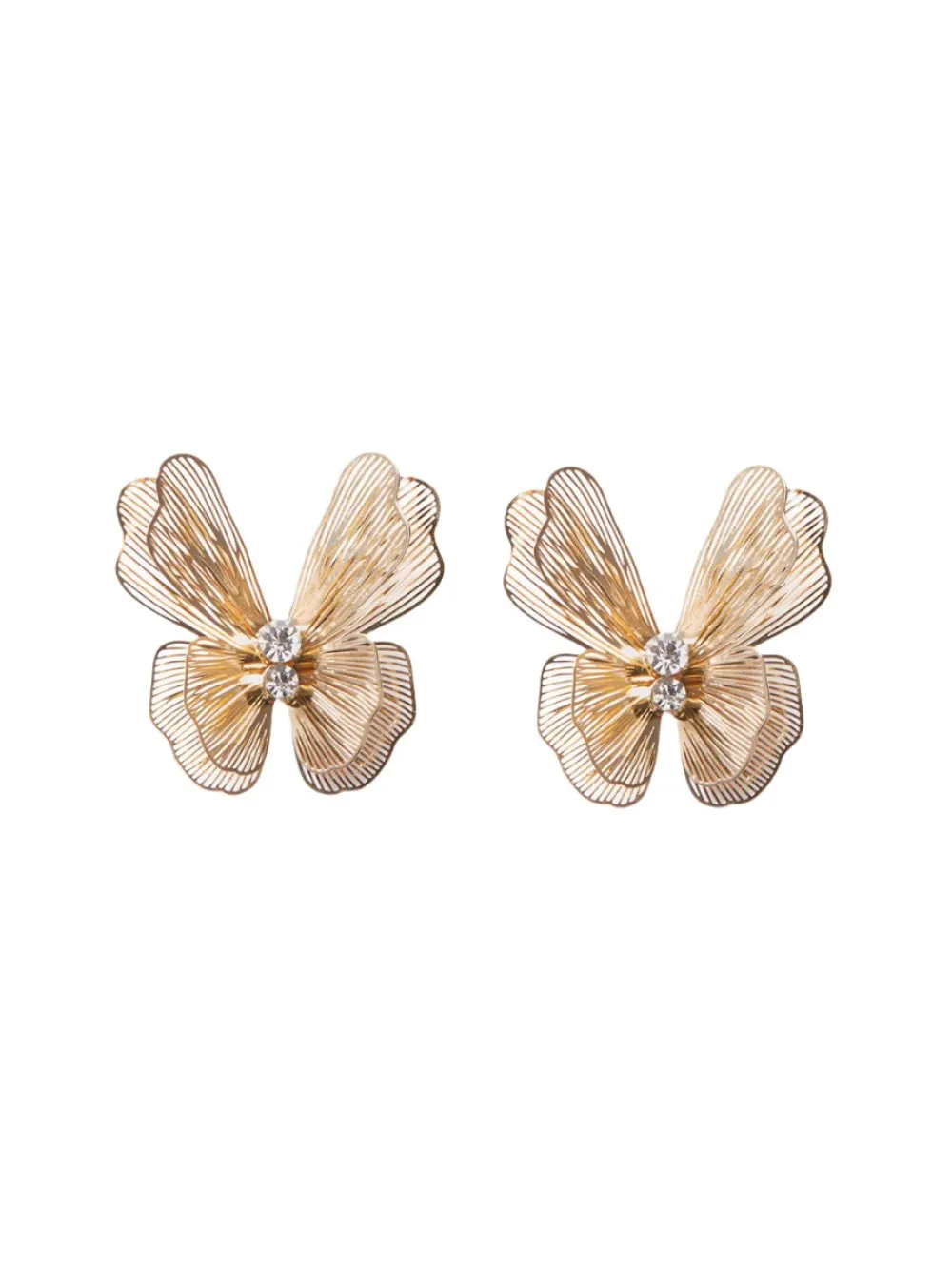 Carolina Herrera Lasercut Butterfly Stud Earrings in Gold