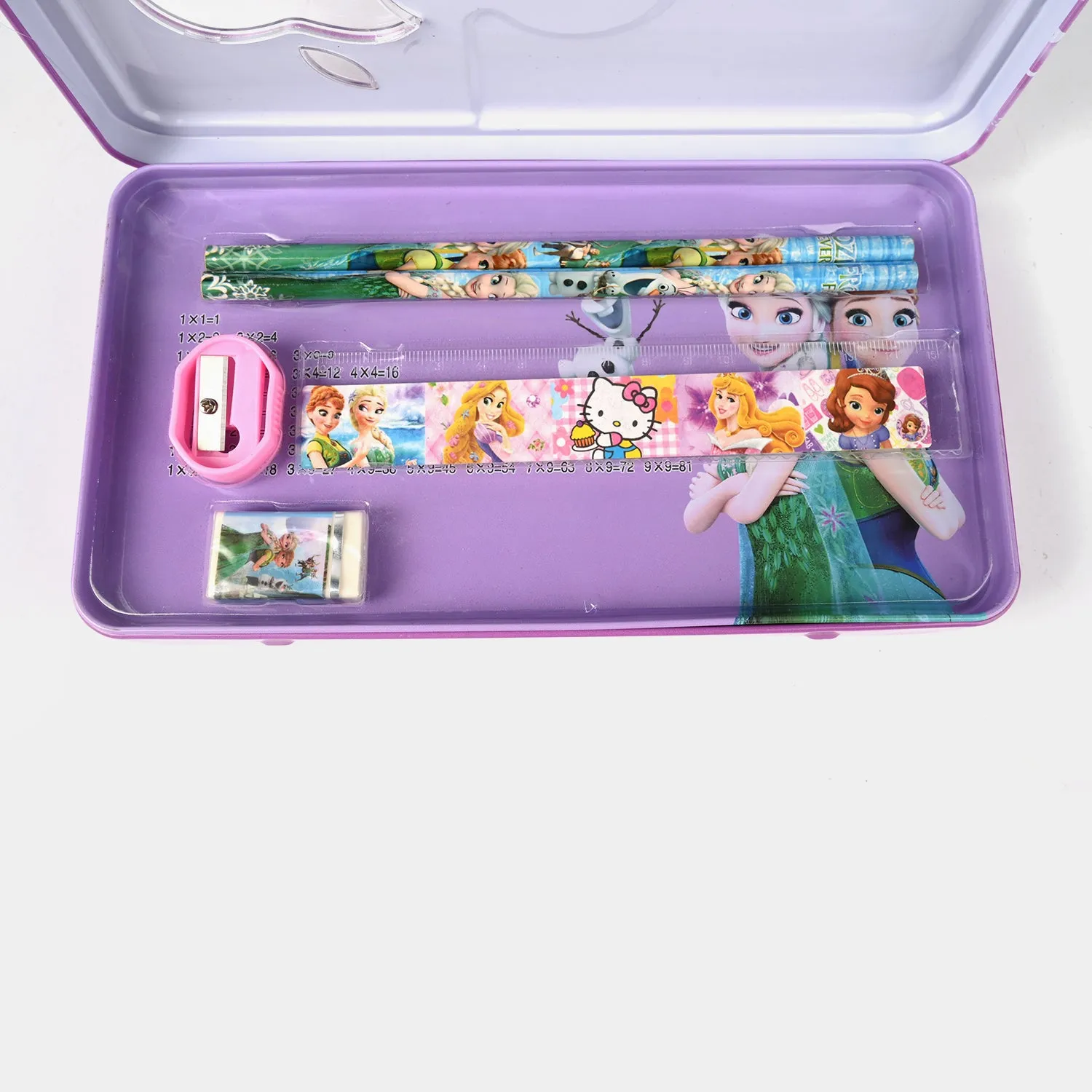 Cartoon-Themed Metal Pencil Box with Stationery Set