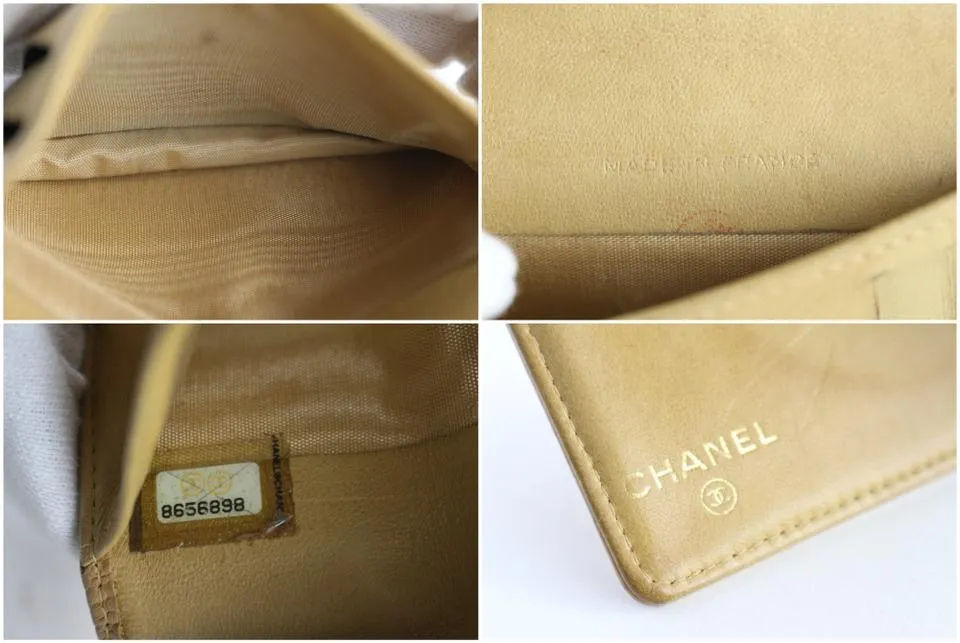 Chanel Beige Caviar Card Holder Wallet case 226858