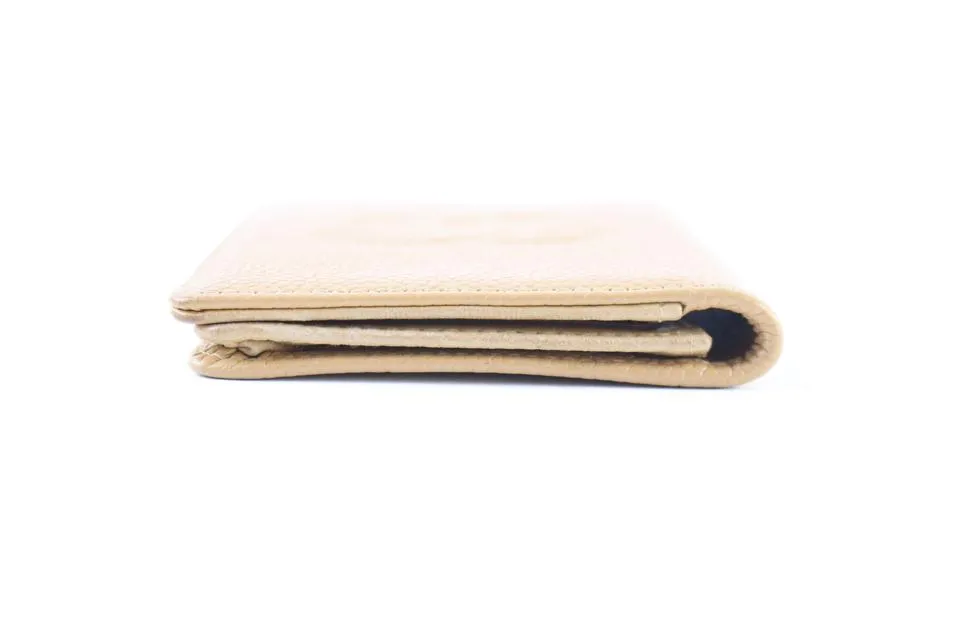 Chanel Beige Caviar Card Holder Wallet case 226858