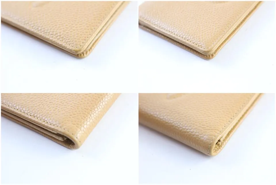 Chanel Beige Caviar Card Holder Wallet case 226858
