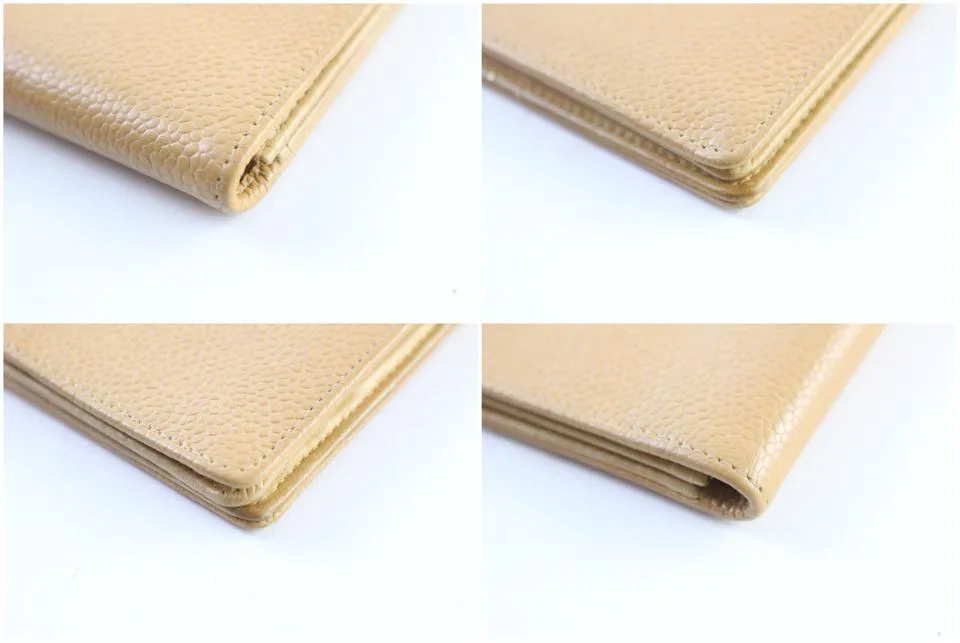 Chanel Beige Caviar Card Holder Wallet case 226858