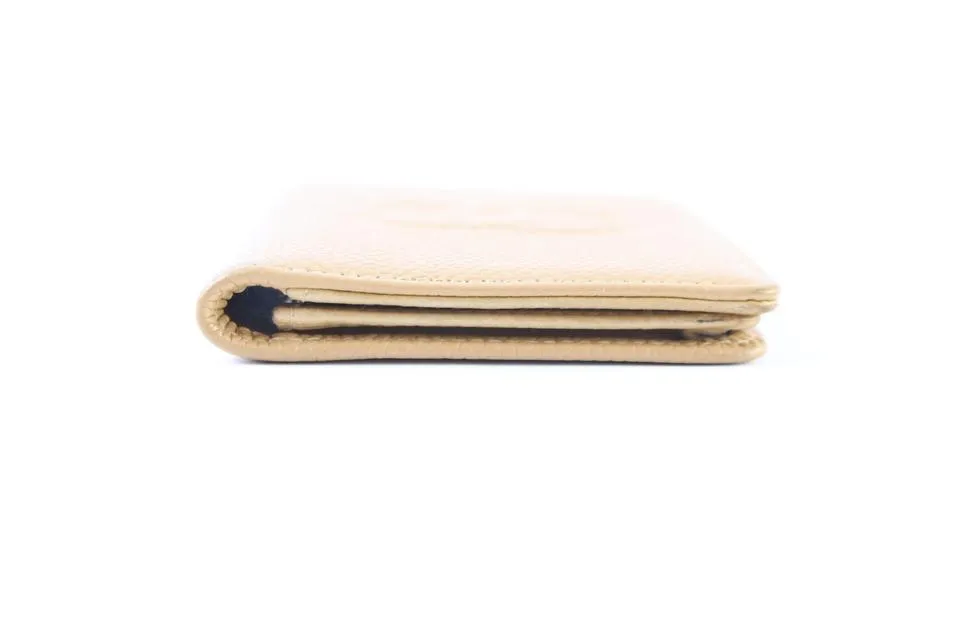 Chanel Beige Caviar Card Holder Wallet case 226858