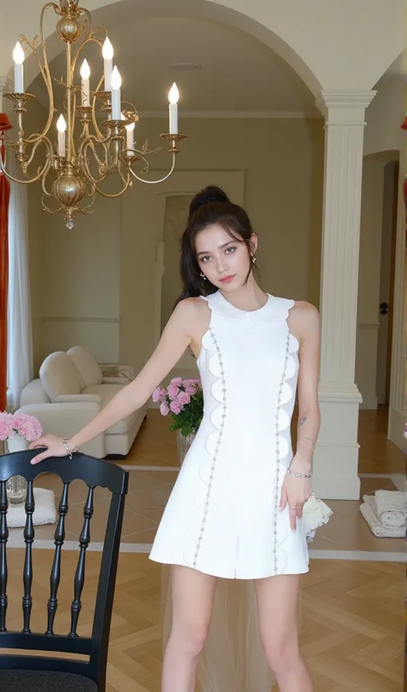 CHAYA WHITE SLEEVELESS RHINESTONE EMBELLISHED ROMPER