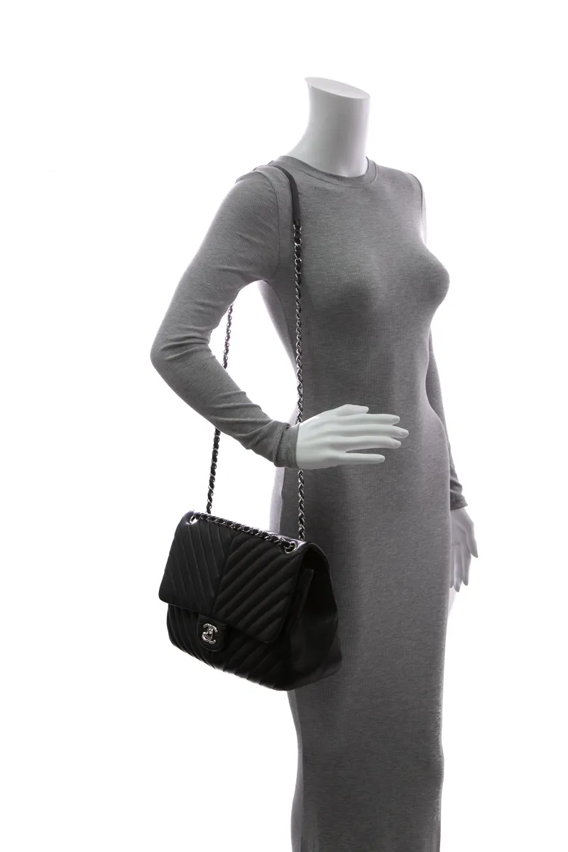 Chevron Jumbo Single Flap Bag