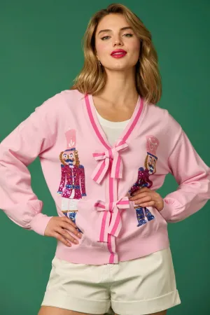 Christmas Nutcracker Sequin Bow Cardigan