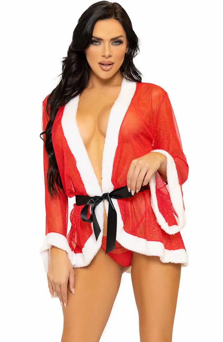 Christmas robe lingerie set - Santa's Little Helper