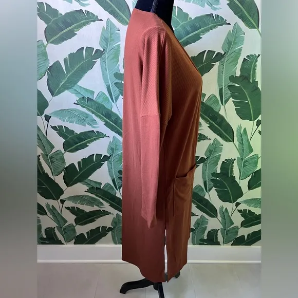 CJLA Favorite Ribbed Cardigan Redwood Size S NWOT Duster