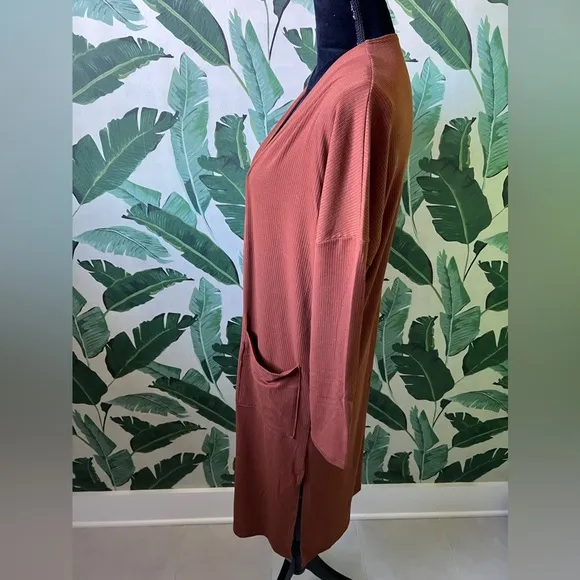 CJLA Favorite Ribbed Cardigan Redwood Size S NWOT Duster