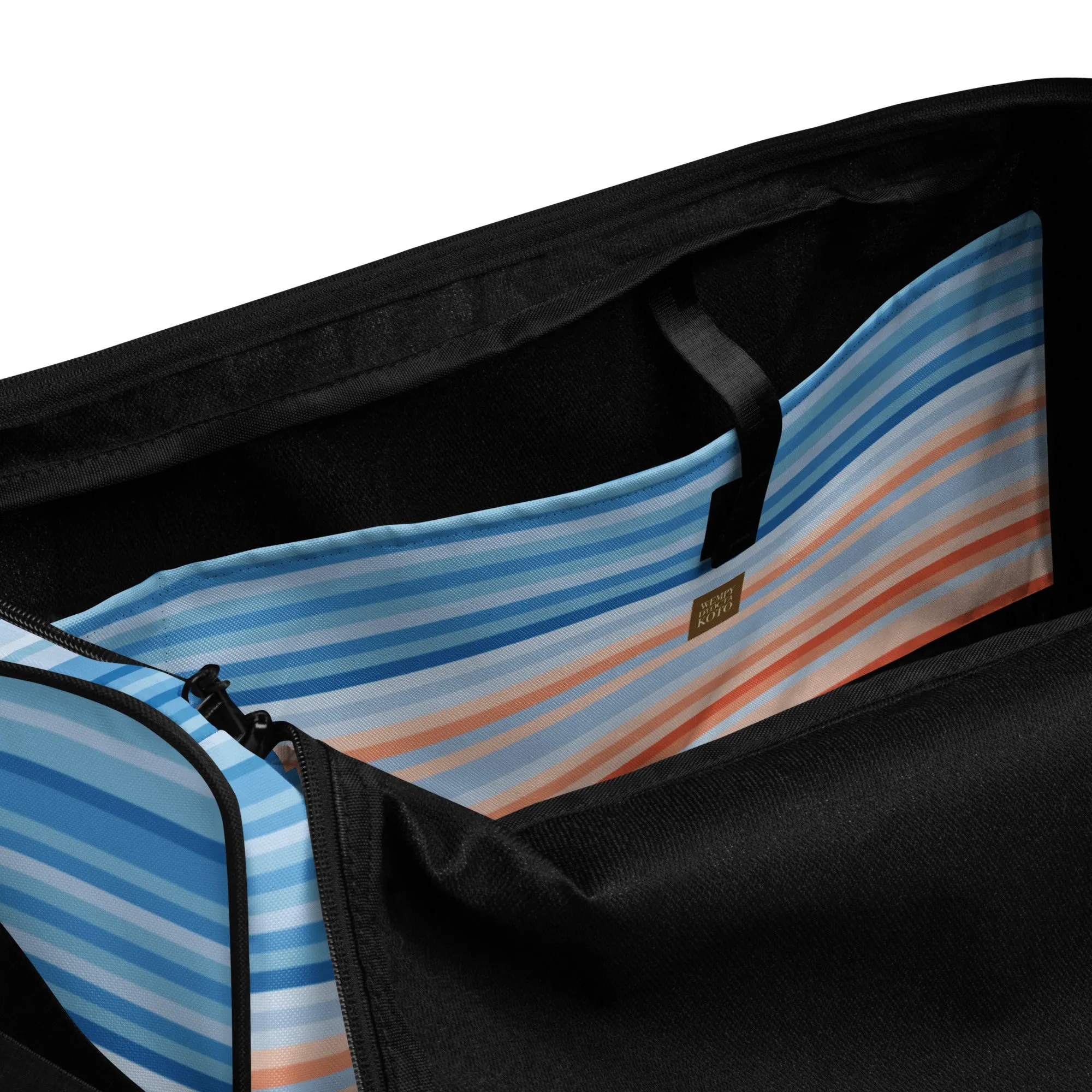 Climate Change Global Warming Stripes - Sustainably Made Duffle bag