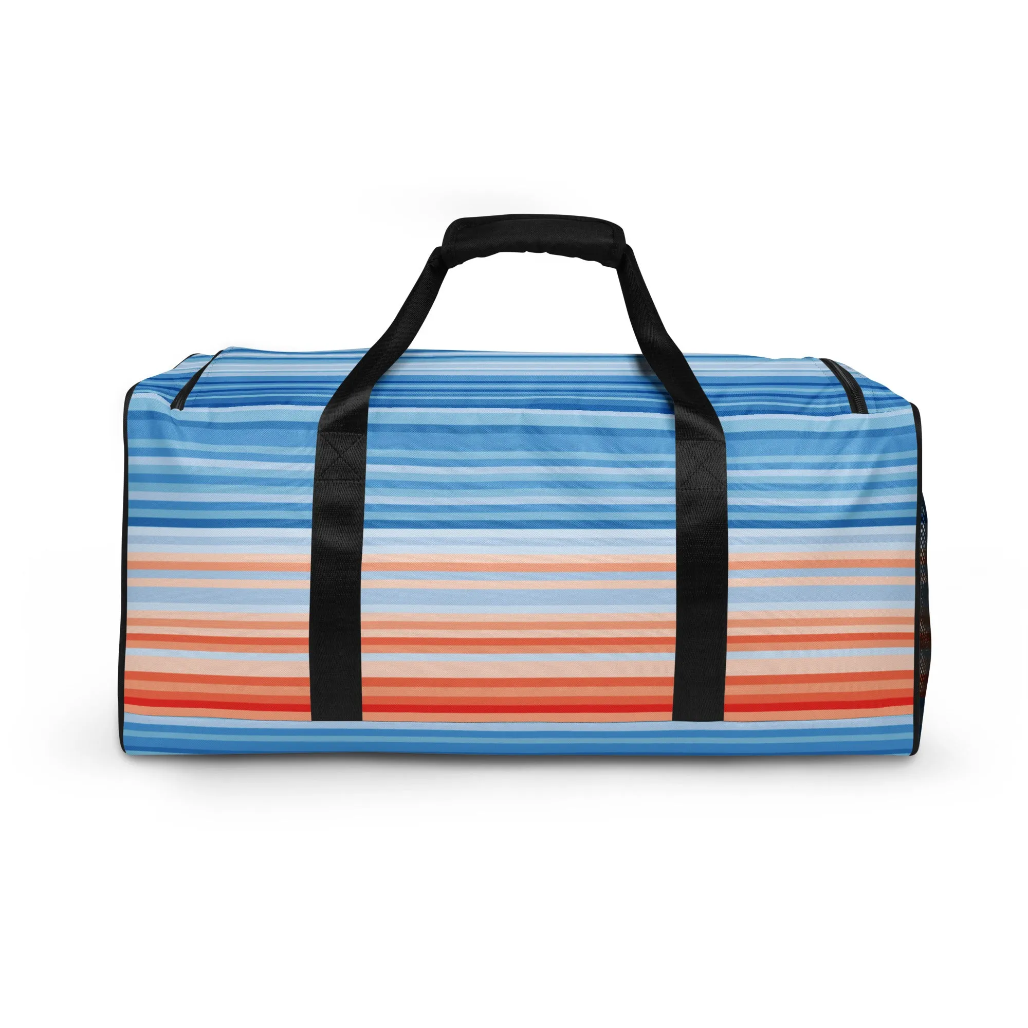 Climate Change Global Warming Stripes - Sustainably Made Duffle bag