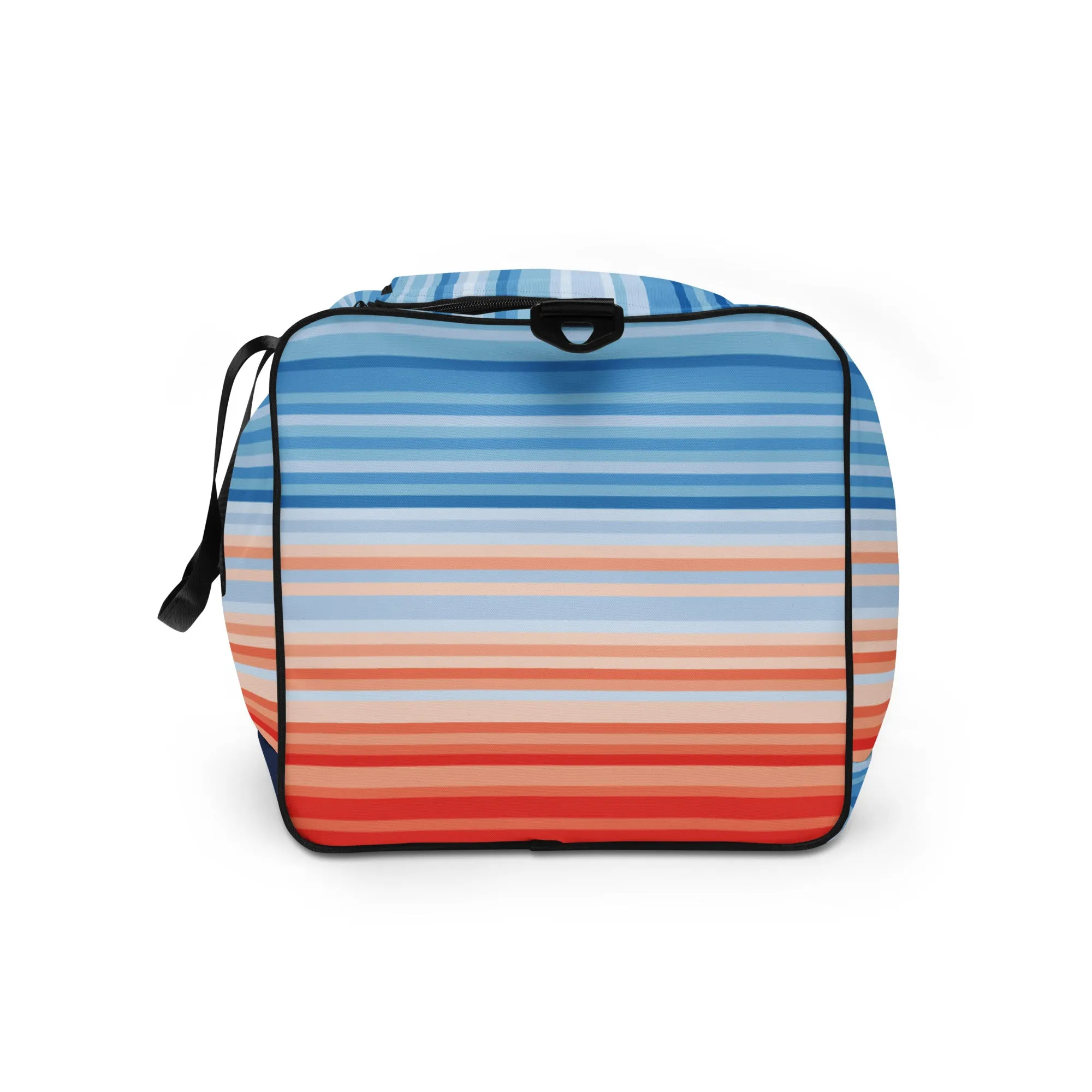 Climate Change Global Warming Stripes - Sustainably Made Duffle bag