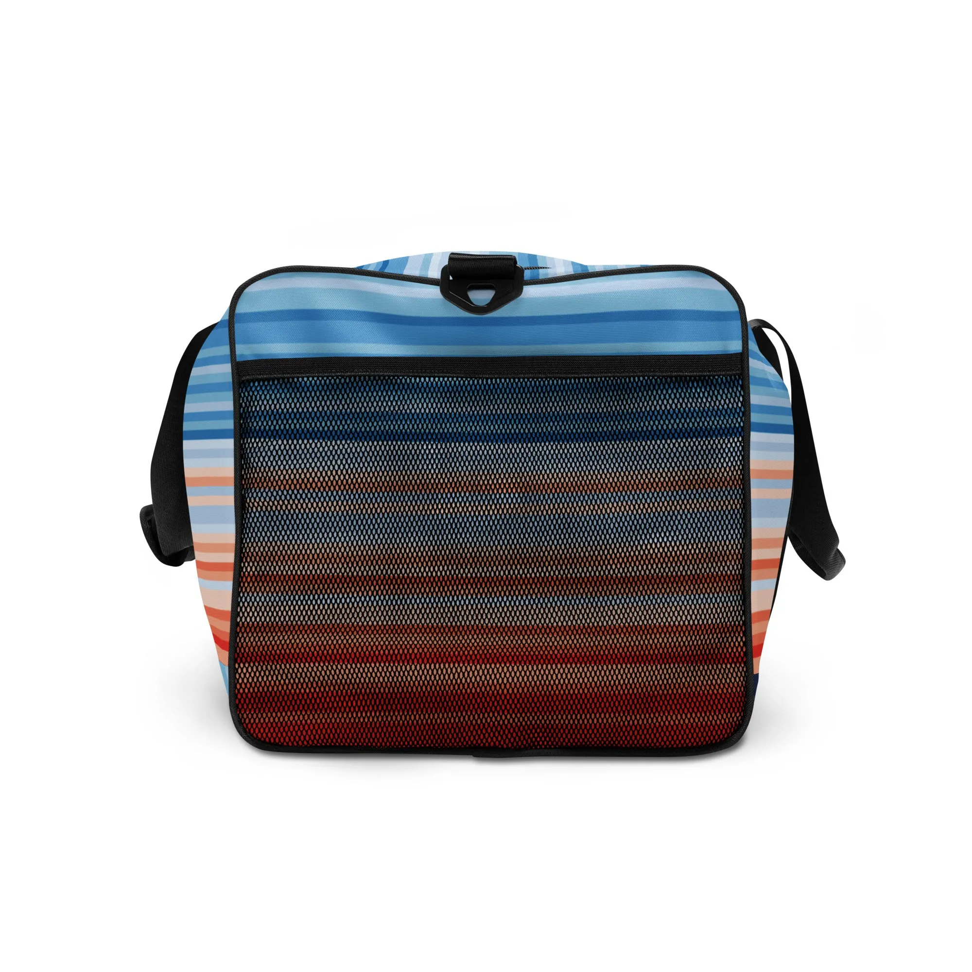 Climate Change Global Warming Stripes - Sustainably Made Duffle bag